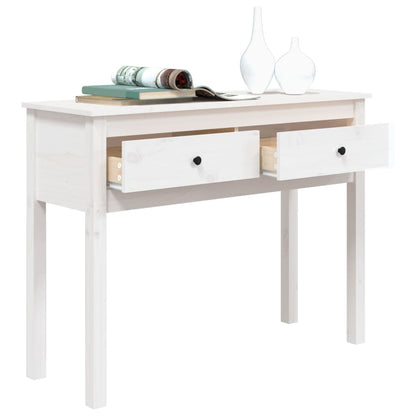 Wandtafel 100x35x75 cm massief grenenhout wit