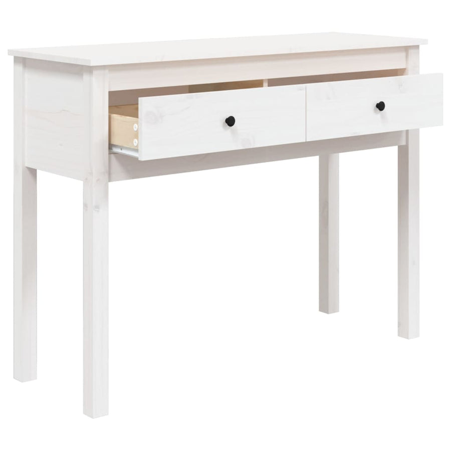 Wandtafel 100x35x75 cm massief grenenhout wit