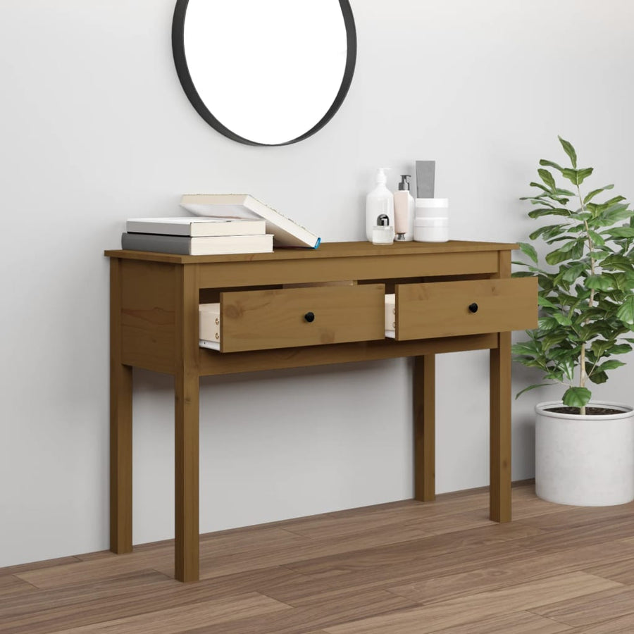 Wandtafel 100X35X75 Cm Massief Grenenhout Honingbruin