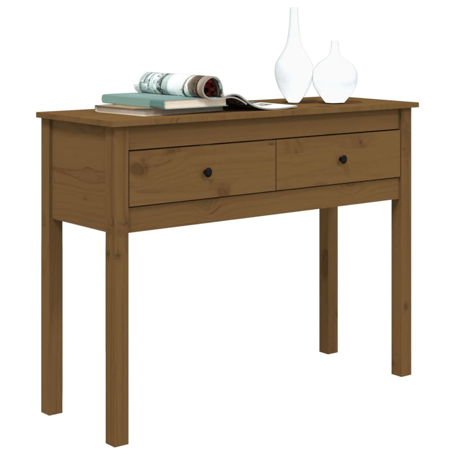 Wandtafel 100X35X75 Cm Massief Grenenhout Honingbruin