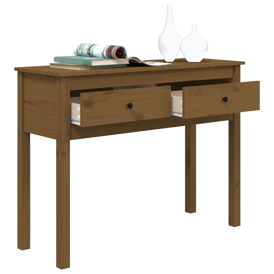Wandtafel 100X35X75 Cm Massief Grenenhout Honingbruin