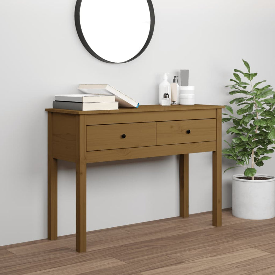 Wandtafel 100X35X75 Cm Massief Grenenhout Honingbruin