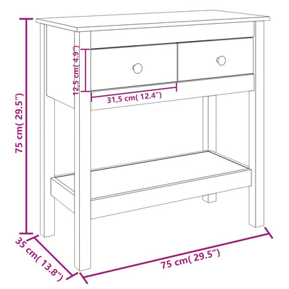 Wandtafel Massief Grenenhout 75 x 35 x 75 cm Naturel