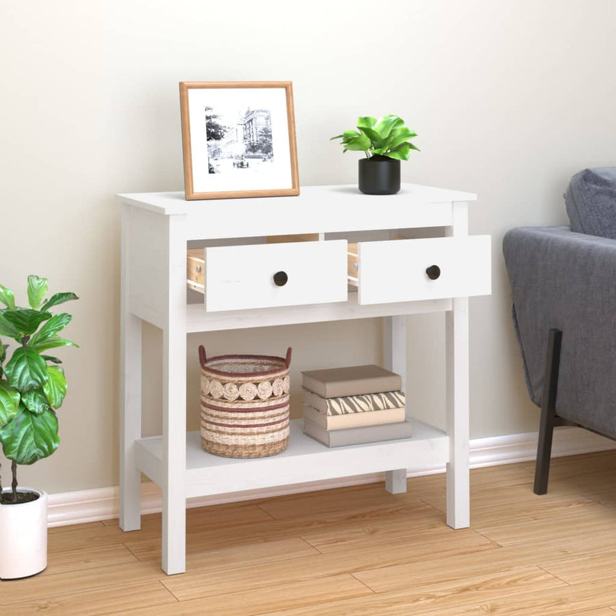 Wandtafel 75X35X75 Cm Massief Grenenhout Wit