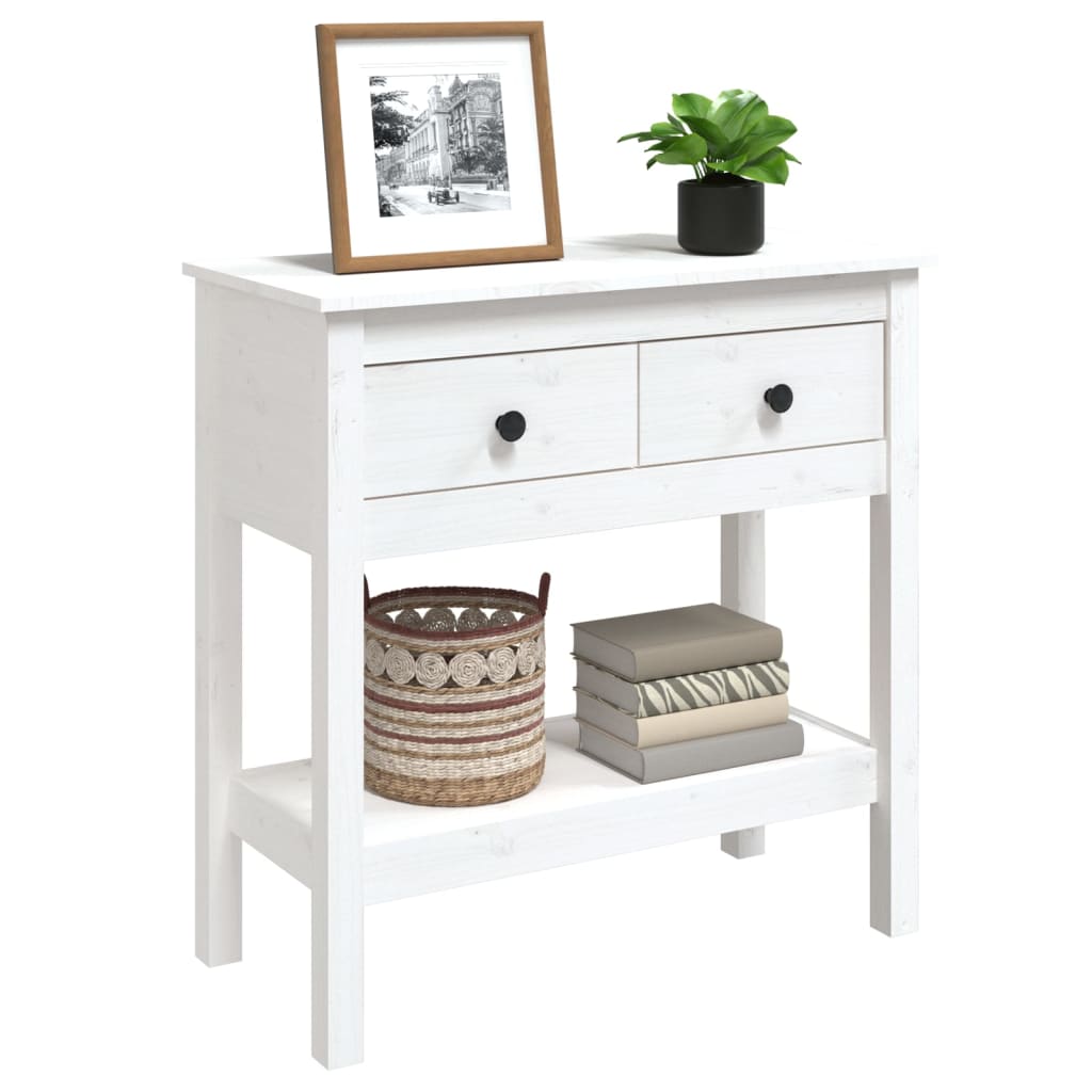 Wandtafel 75X35X75 Cm Massief Grenenhout Wit