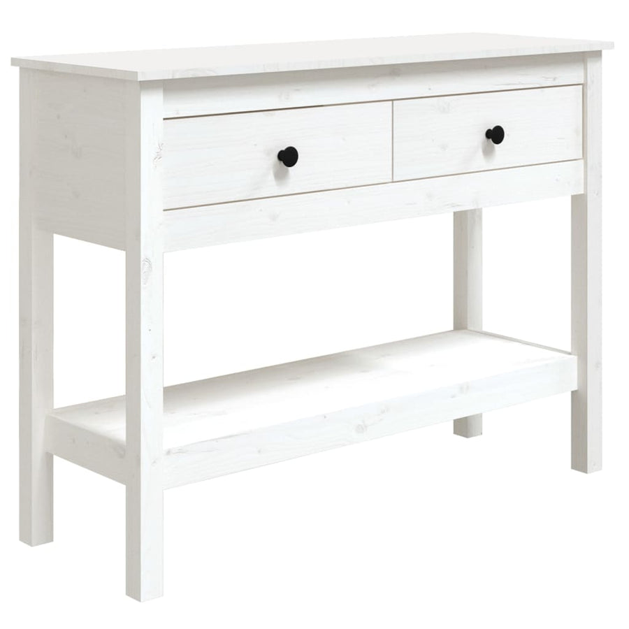 Wandtafel Massief Grenenhout 100 x 35 x 75 cm Wit