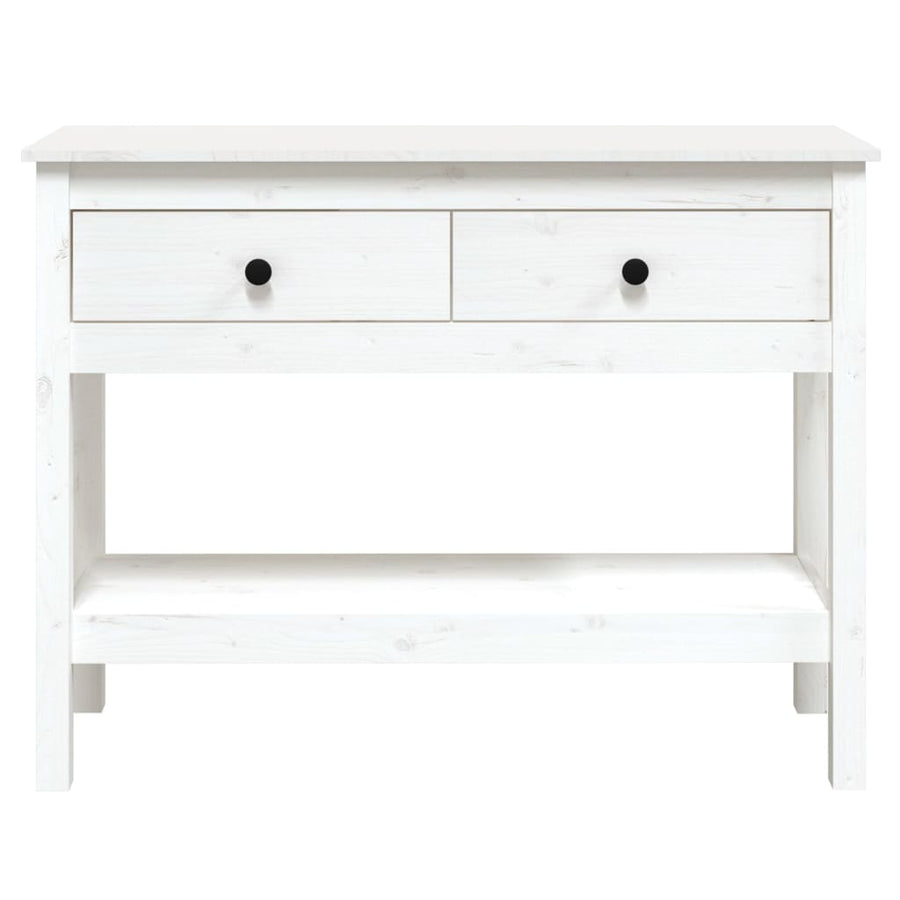 Wandtafel Massief Grenenhout 100 x 35 x 75 cm Wit