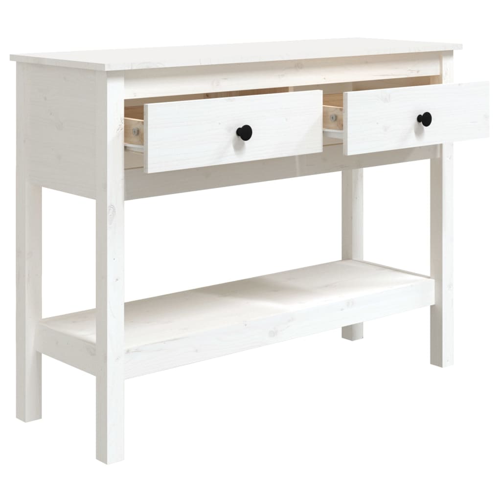 Wandtafel Massief Grenenhout 100 x 35 x 75 cm Wit