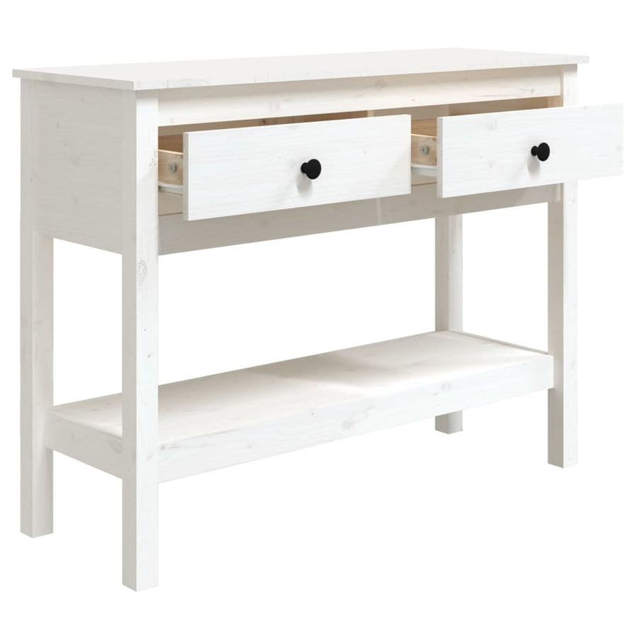 Wandtafel Massief Grenenhout 100 x 35 x 75 cm Wit