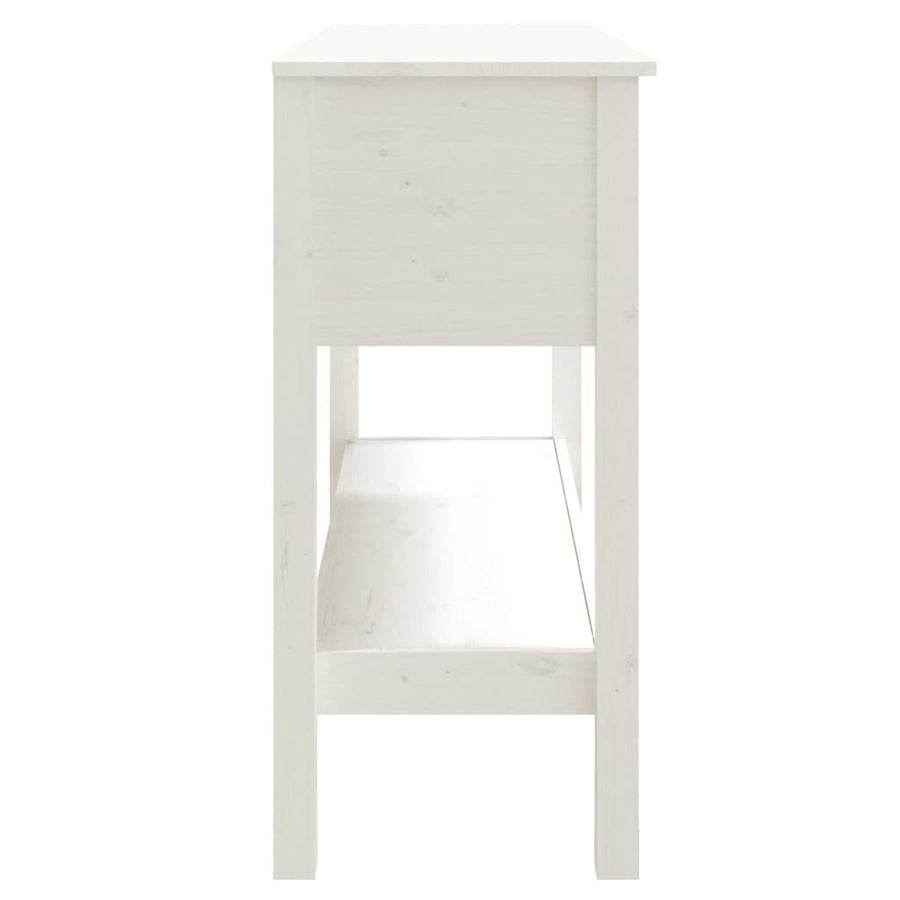 Wandtafel Massief Grenenhout 100 x 35 x 75 cm Wit