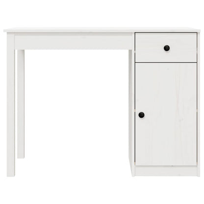 Bureau 100X50X75 Cm Massief Grenenhout Wit