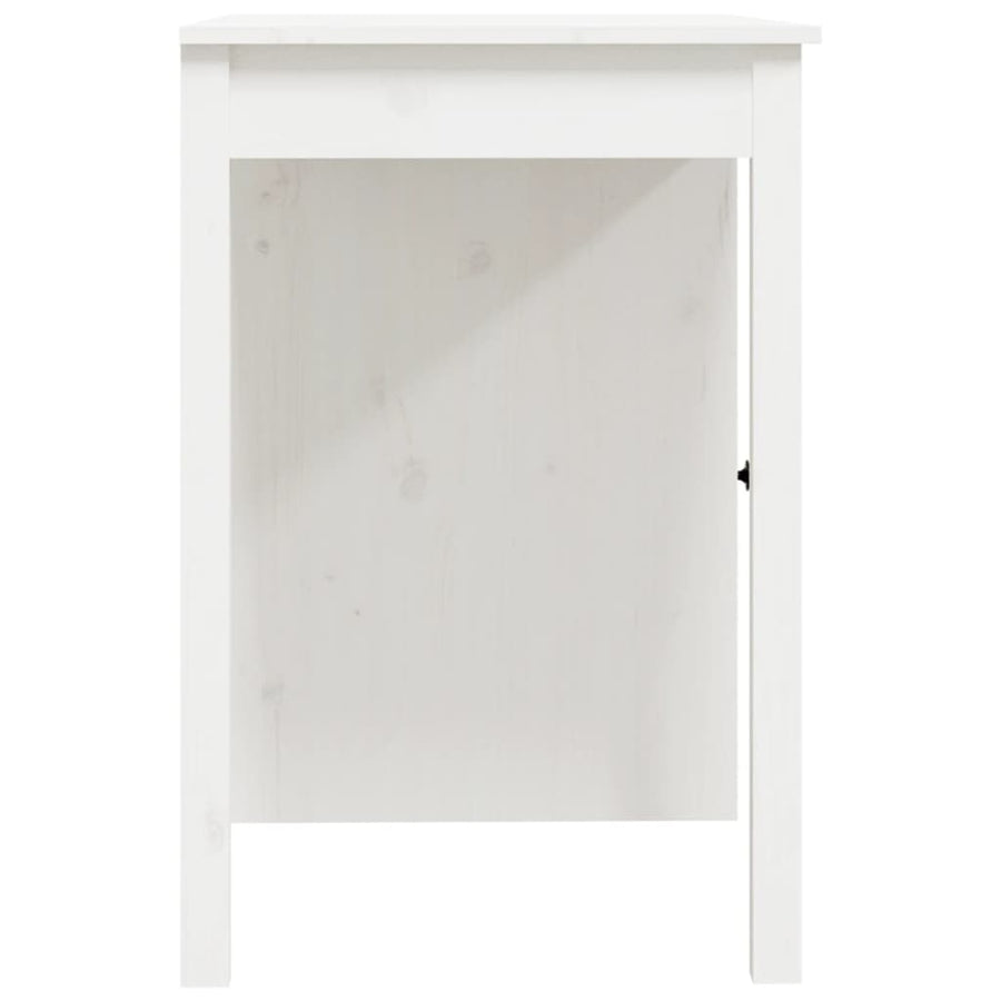 Bureau 100X50X75 Cm Massief Grenenhout Wit
