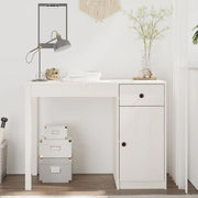 Bureau 100x50x75 cm massief grenenhout wit wandmontage