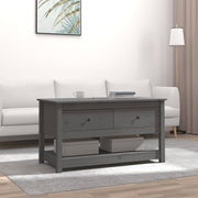 Coffee table 102x49x55 cm solid pine wood grey