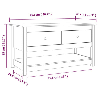 Salontafel 102X49X55 Cm Massief Grenenhout Zwart