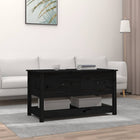 Coffee table 102x49x55 cm solid pine wood black