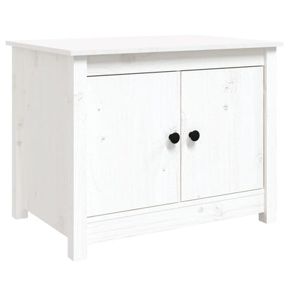 Salontafel 71X49X55 Cm Massief Grenenhout Wit