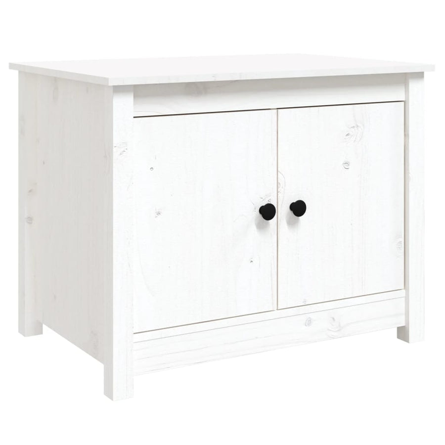 Salontafel 71X49X55 Cm Massief Grenenhout Wit