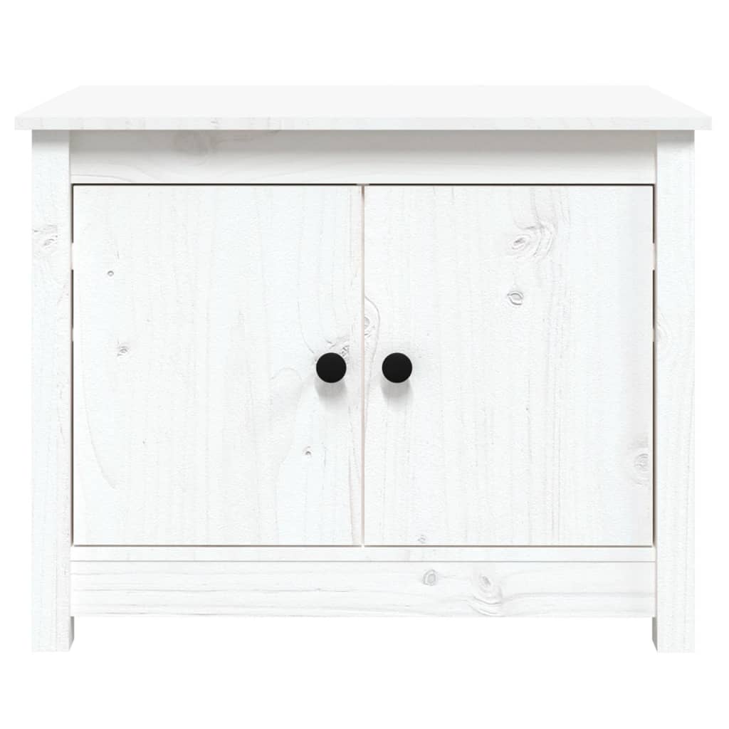 Salontafel 71X49X55 Cm Massief Grenenhout Wit