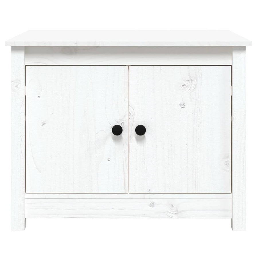 Salontafel 71X49X55 Cm Massief Grenenhout Wit
