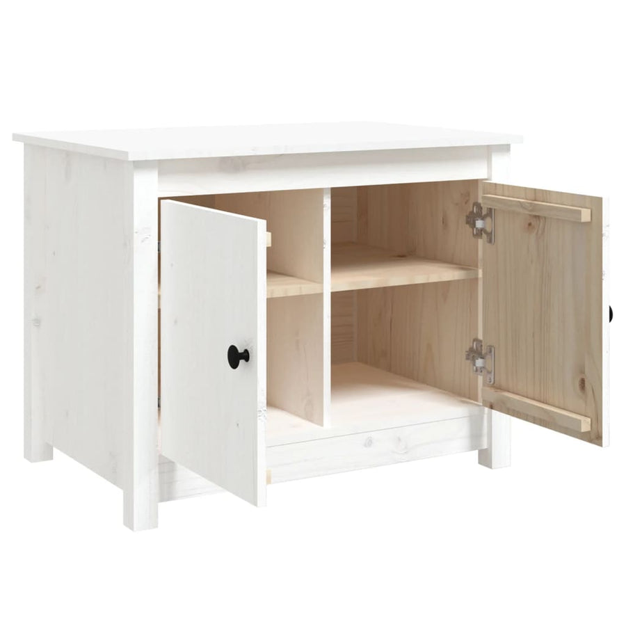 Salontafel 71X49X55 Cm Massief Grenenhout Wit