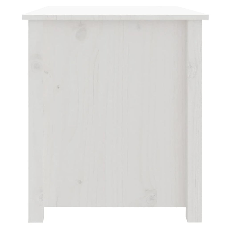 Salontafel 71X49X55 Cm Massief Grenenhout Wit