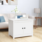 Coffee table 71x49x55 cm solid pine wood white