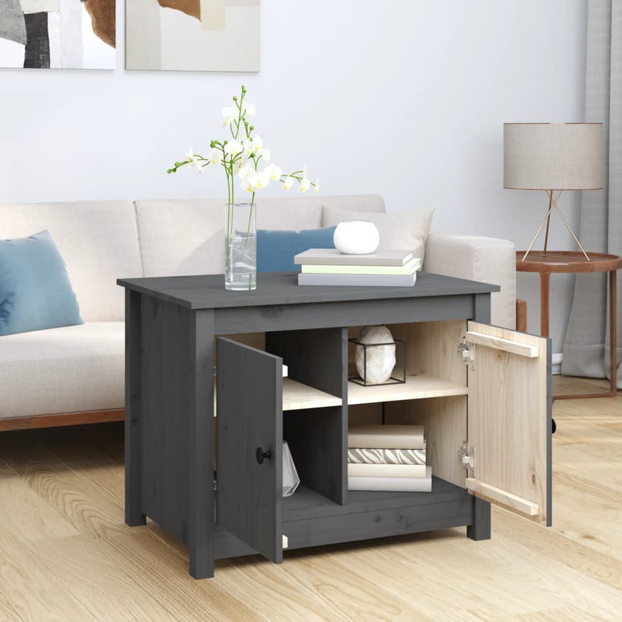 Salontafel 71X49X55 Cm Massief Grenenhout Grijs
