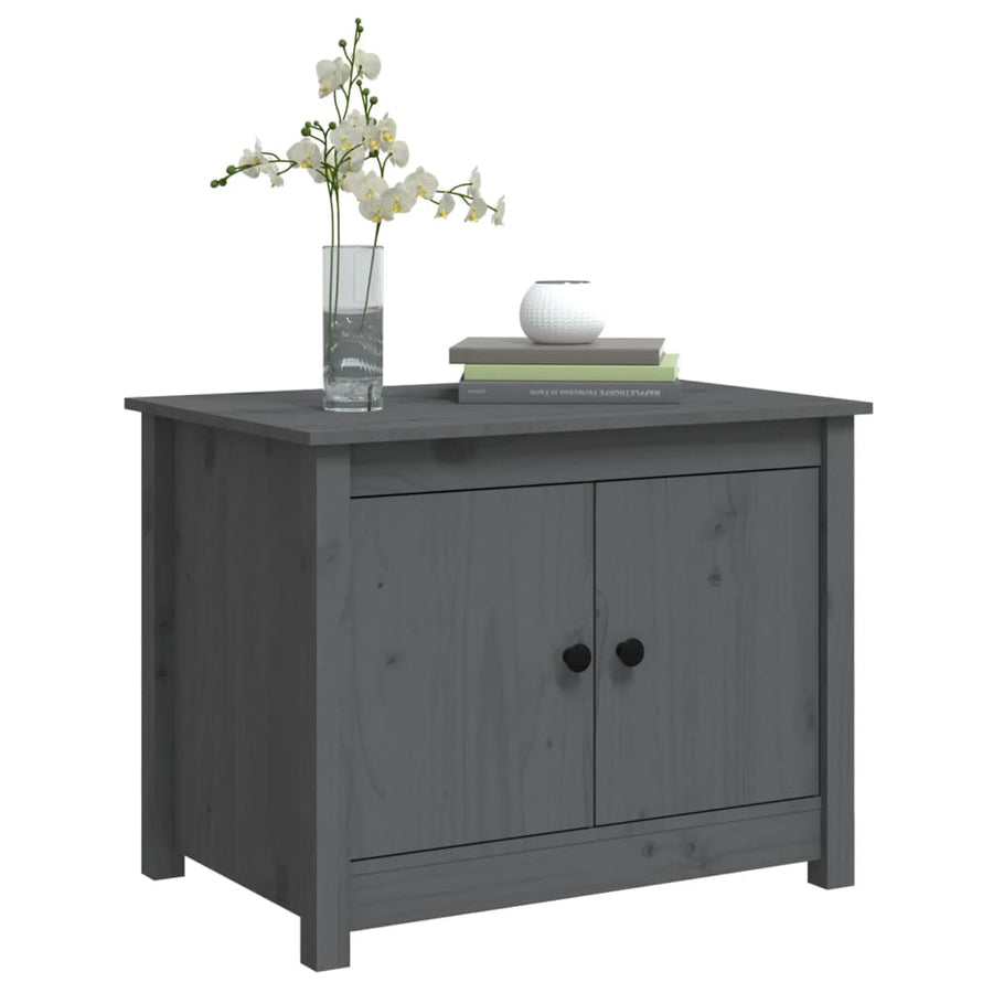 Salontafel 71X49X55 Cm Massief Grenenhout Grijs