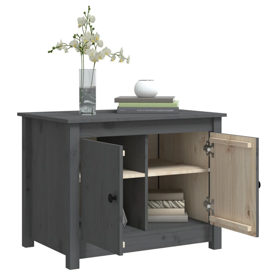 Salontafel 71X49X55 Cm Massief Grenenhout Grijs