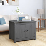 Salontafel 71x49x55 cm massief grenenhout grijs wandmontage