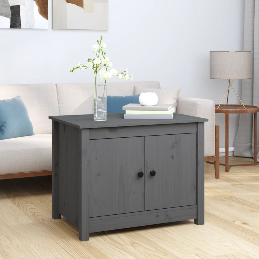Salontafel 71X49X55 Cm Massief Grenenhout Grijs