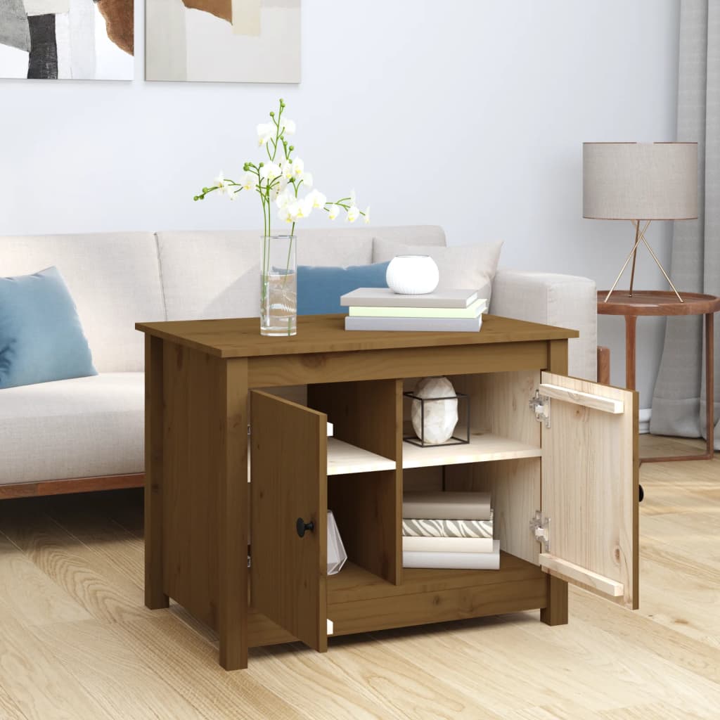 Salontafel 71X49X55 Cm Massief Grenenhout Honingbruin