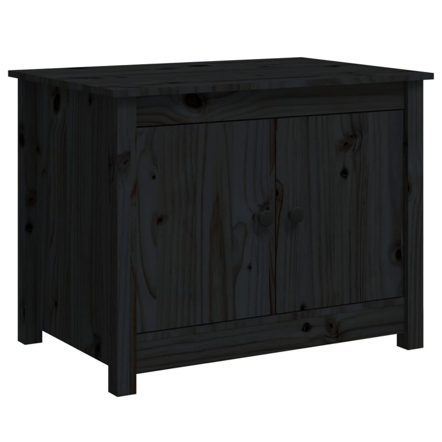 Salontafel 71X49X55 Cm Massief Grenenhout Zwart