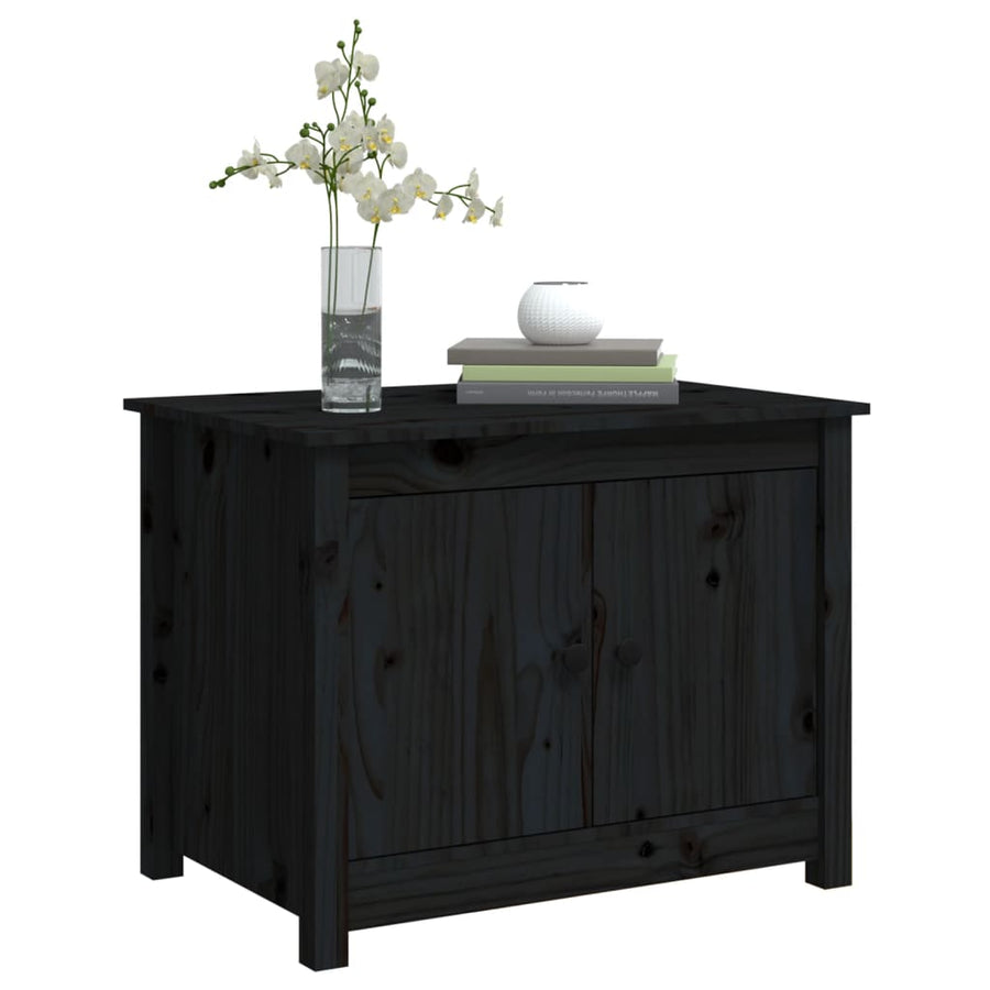 Salontafel 71X49X55 Cm Massief Grenenhout Zwart