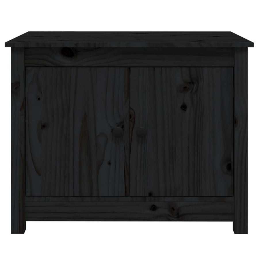 Salontafel 71X49X55 Cm Massief Grenenhout Zwart