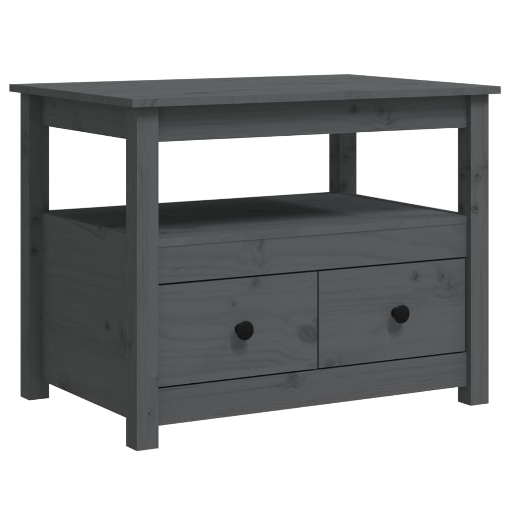 Salontafel 71X49X55 Cm Massief Grenenhout Grijs