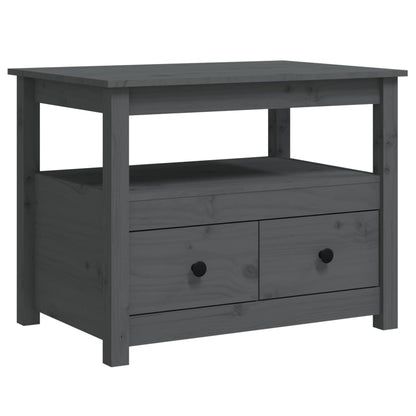 Salontafel 71X49X55 Cm Massief Grenenhout Grijs