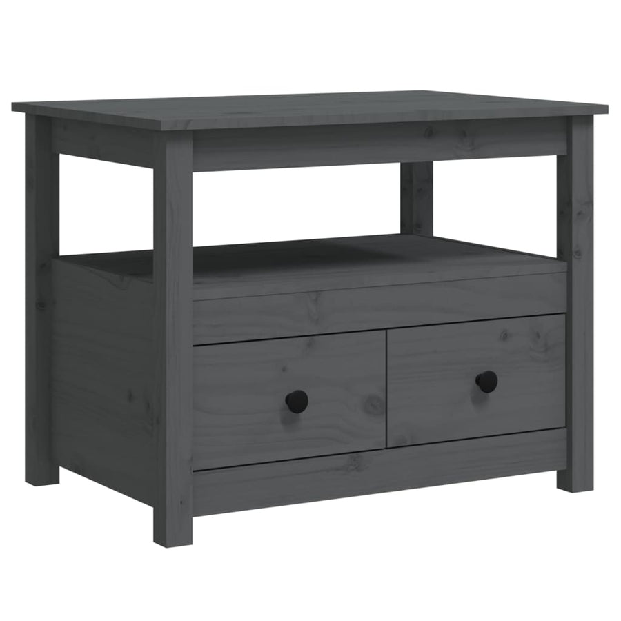 Salontafel 71X49X55 Cm Massief Grenenhout Grijs