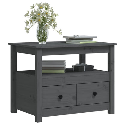 Salontafel 71X49X55 Cm Massief Grenenhout Grijs