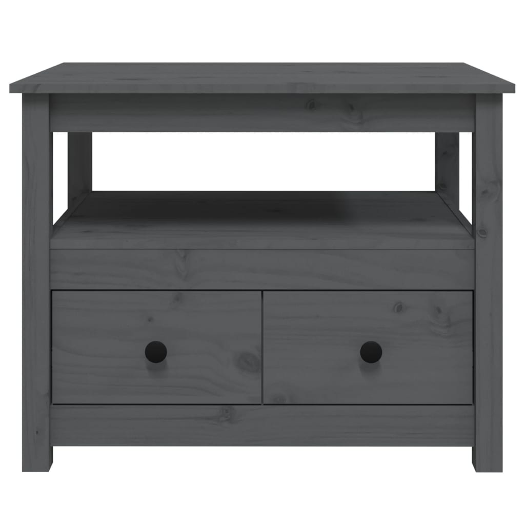 Salontafel 71X49X55 Cm Massief Grenenhout Grijs
