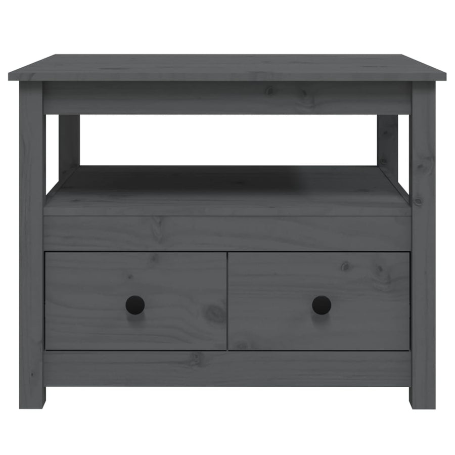 Salontafel 71X49X55 Cm Massief Grenenhout Grijs