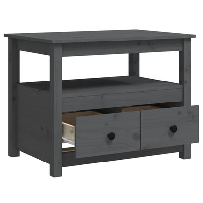 Salontafel 71X49X55 Cm Massief Grenenhout Grijs