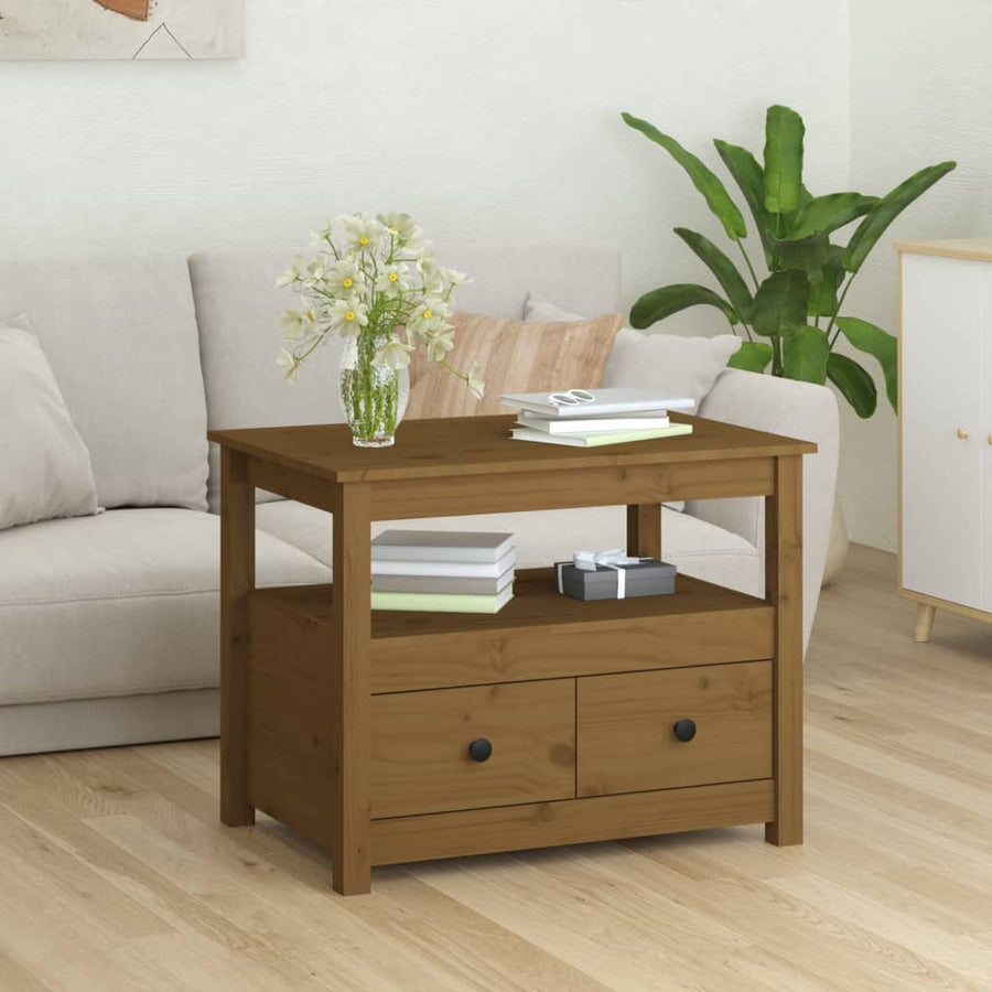 Salontafel 71X49X55 Cm Massief Grenenhout Honingbruin