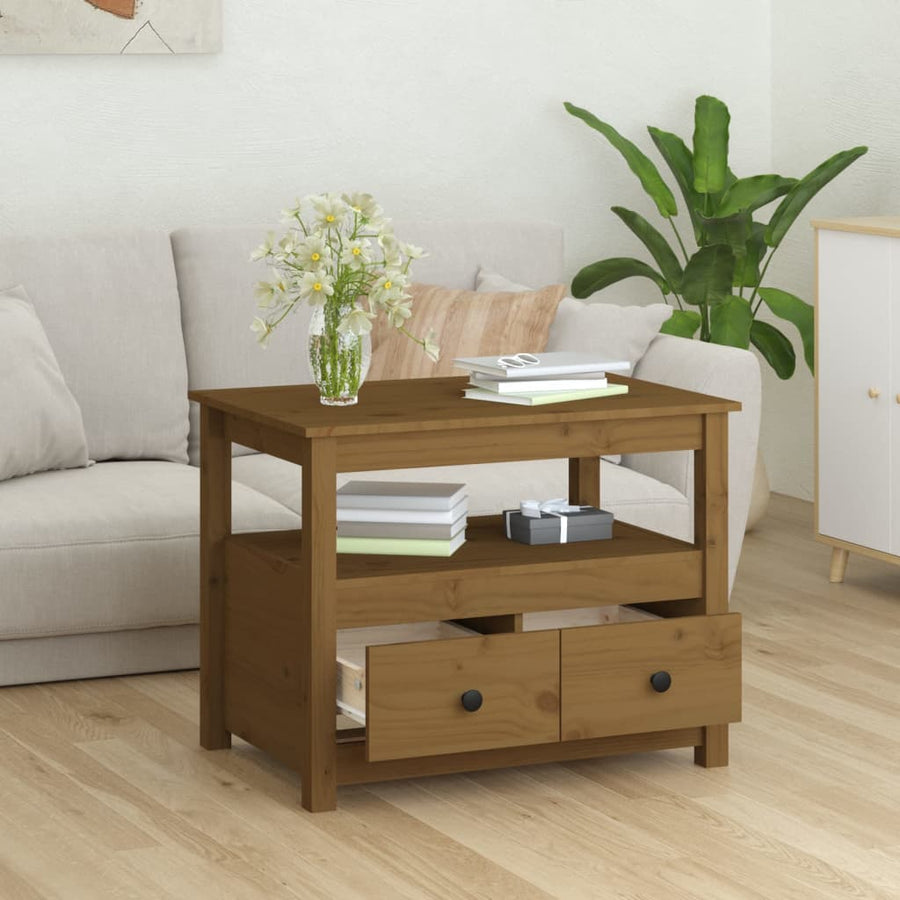 Salontafel 71X49X55 Cm Massief Grenenhout Honingbruin