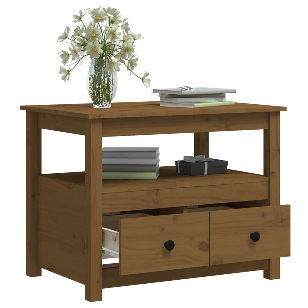 Salontafel 71X49X55 Cm Massief Grenenhout Honingbruin