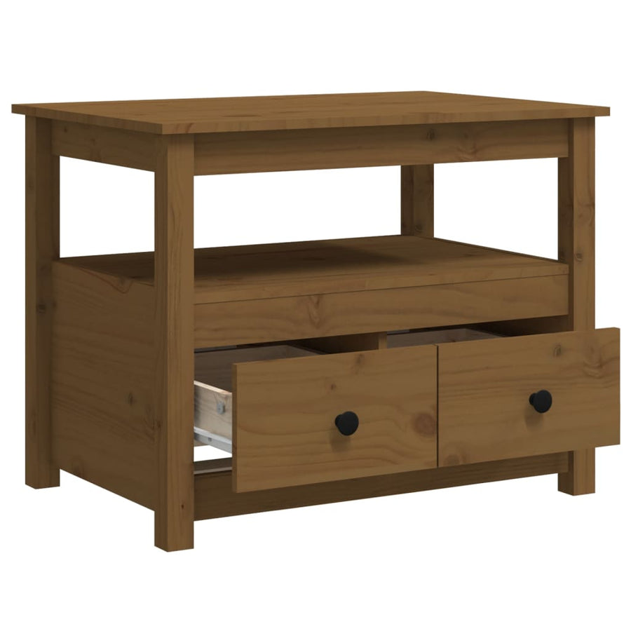 Salontafel 71X49X55 Cm Massief Grenenhout Honingbruin