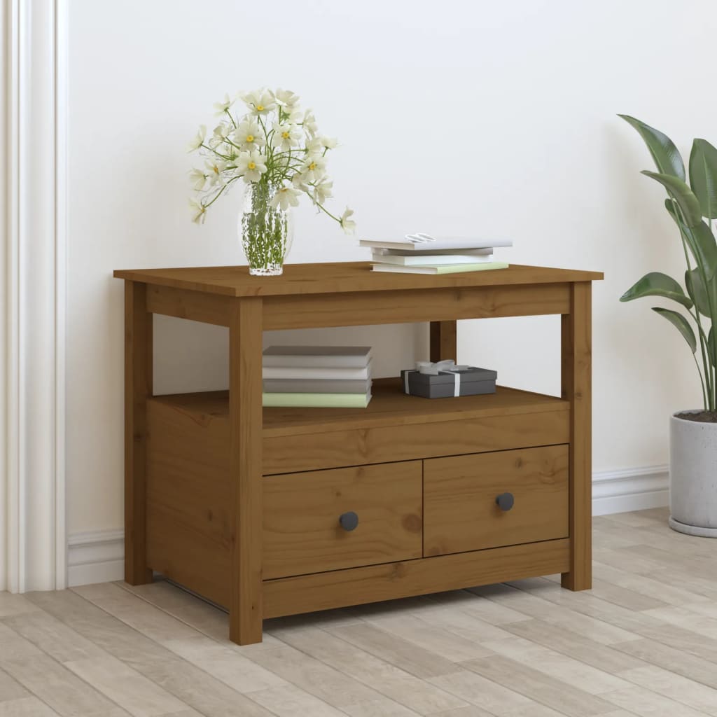 Salontafel 71X49X55 Cm Massief Grenenhout Honingbruin