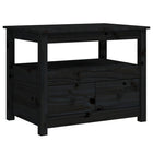 Coffee table 71x49x55 cm solid pine wood black