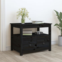 Salontafel 7X49X55 Cm Massief Grenenhout Zwart